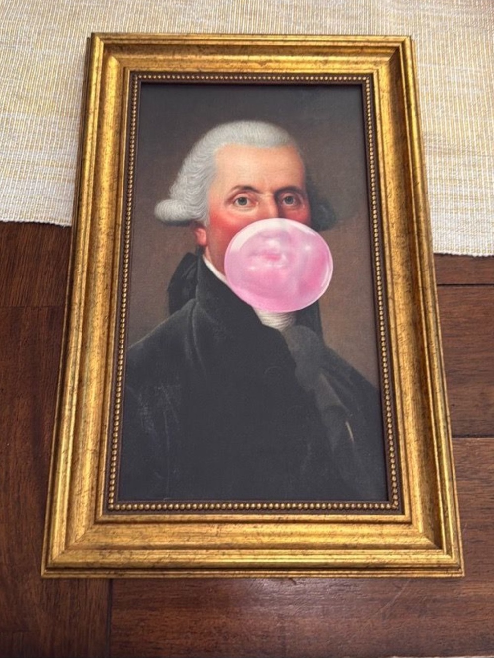 Hobby Lobby Gold-Framed Portrait with Pink Bubble